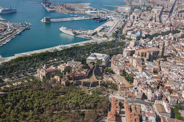 Vue aérienne de la ville de Malaga