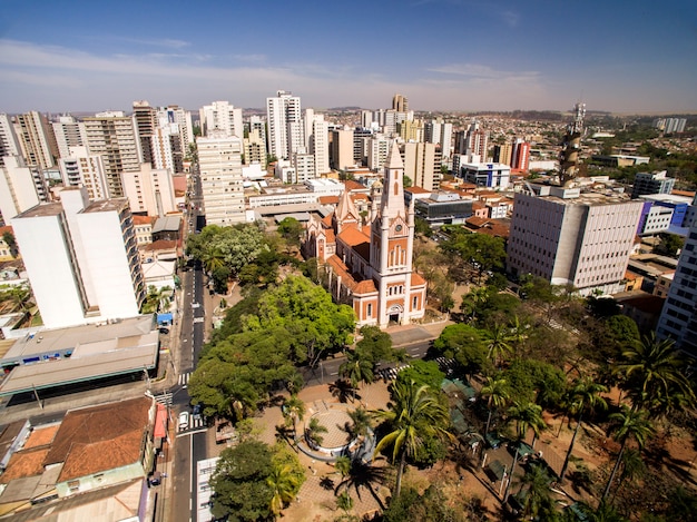 Photo vue aérienne de la ville de ribeirao preto à sao paulo, brésil