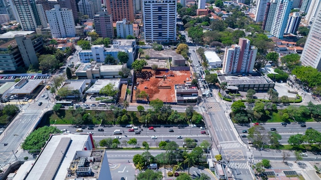 Vue aérienne de la ville de Sao Paulo, Brésil. Dans le quartier de Vila Clementino, Jabaquara.