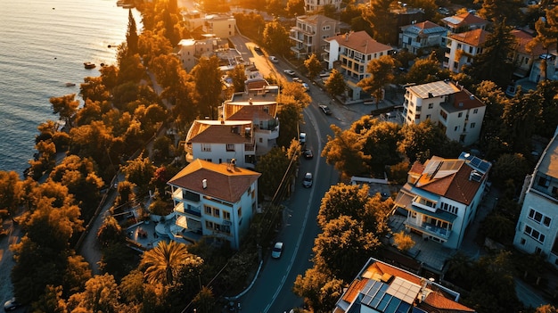 Vue aérienne de la ville de Sozopol Région de Burgas Bulgarie