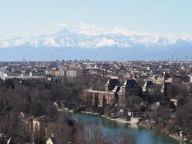 Vue aérienne de la ville de Turin, Italie