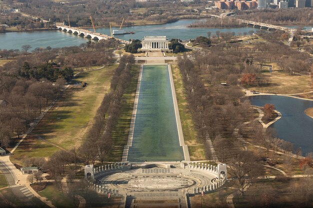 Vue aérienne de la ville de Washington DC, USA.