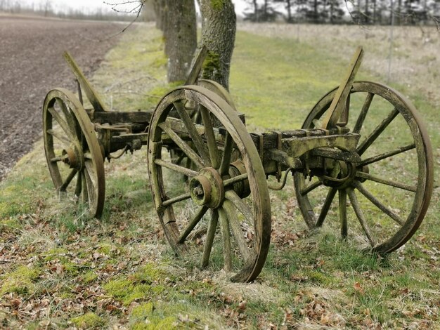 Vue de l'ancien chariot sur le champ