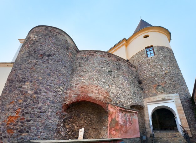 Photo vue sur l'ancien château de palanok (ou château de moukatchevo, ukraine, construit au 14e siècle)