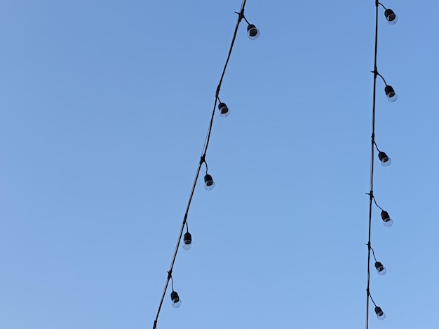 Vue d'angle bas de la corde contre un ciel bleu clair