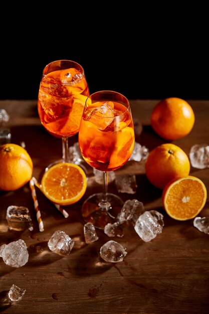 vue à angle élevé aperol spritz