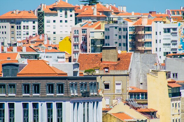Photo vue d'angle élevé des bâtiments résidentiels en ville