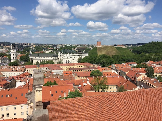 Vue d'angle élevé des bâtiments résidentiels