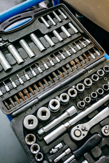 Vue d'angle élevé de la boîte à outils