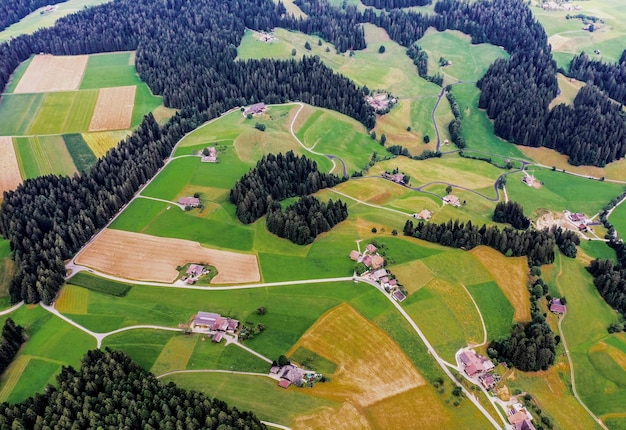 Photo vue d'angle élevé du champ agricole