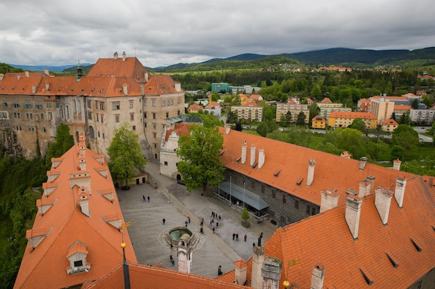 Vue d'angle élevé du paysage urbain contre le ciel