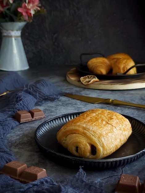 Photo vue d'angle élevé du petit déjeuner sur la table