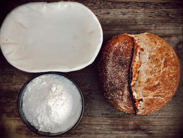 Photo vue d'angle élevé du petit déjeuner sur la table