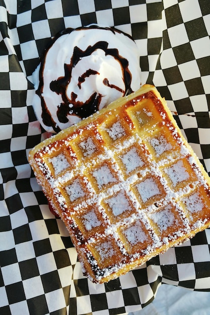 Photo vue d'angle élevé de la gaufre