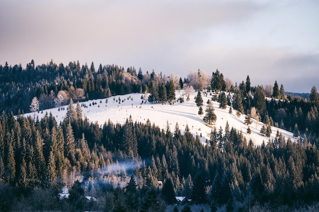 Vue d'angle élevé de la montagne contre le ciel