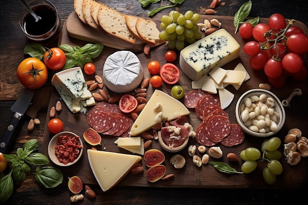 Vue d'angle élevé de la nourriture dans l'assiette