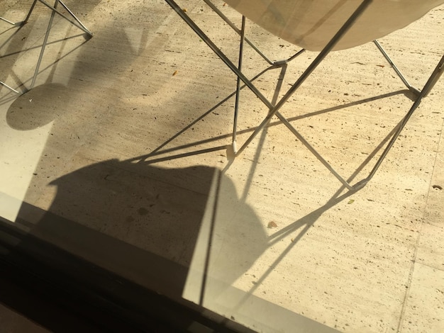 Photo vue d'un angle élevé de l'ombre sur un sol carrelé
