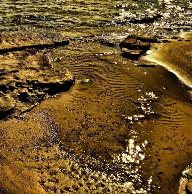 Photo vue d'angle élevé de la plage humide