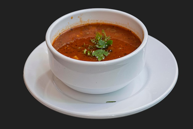 Photo vue d'angle élevé de la soupe dans le bol sur la table