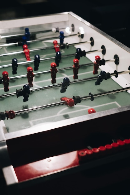 Vue d'angle élevé d'une table de foosball