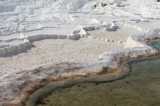 Vue d'angle élevé de la terre couverte de neige