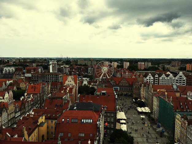 Photo vue d'angle élevé de la ville contre le ciel