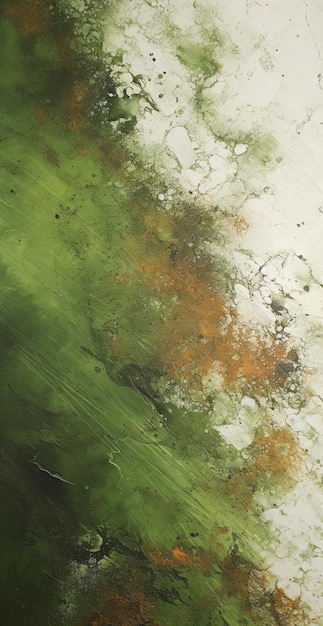 vue arafée d'une peinture verte et blanche avec une bande rouge et blanche générative ai