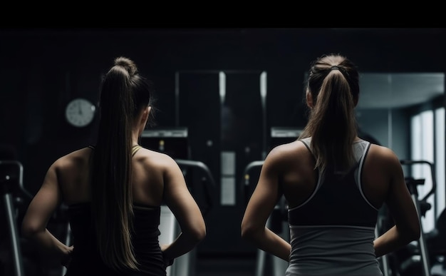 Vue arrière deux femmes Générer AI