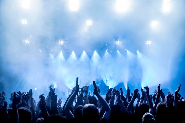 Photo vue arrière de la foule lors d'un concert de musique