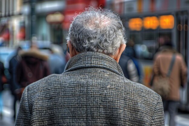 Vue arrière d'un homme très occupé