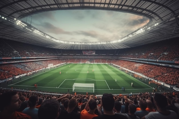 Vue arrière des personnes du stade de football Générer Ai