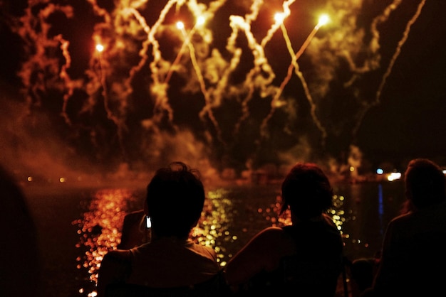 Photo vue arrière des personnes en silhouette lors d'un concert de musique