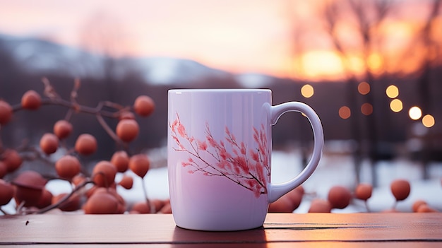 Photo vue avant de la moquette de tasse de sublimation