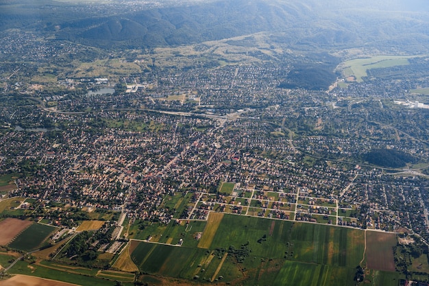 Vue de l'avion à budapest hongrie