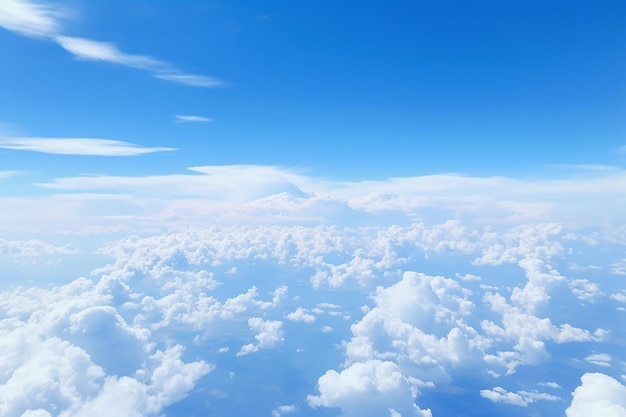 Vue de l'avion sous le ciel avec des nuages