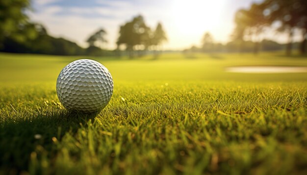 vue de la balle de golf sur le terrain