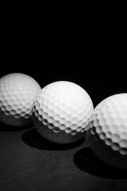 Photo vue des balles de golf