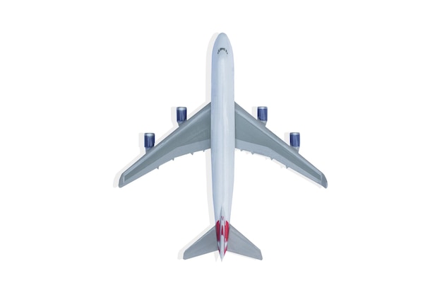 Vue à bas angle de l'avion sur fond blanc