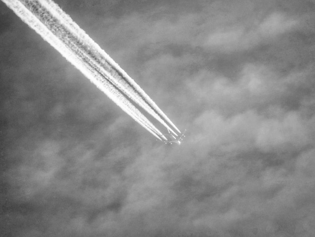 Vue à bas angle de l'avion avec des pistes en vol