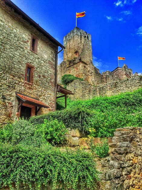 Vue à bas angle du château de rotteln contre le ciel