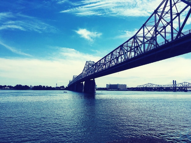 Vue en bas angle du pont sur la rivière