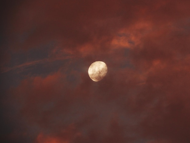 Photo vue à bas angle de la lune contre le ciel