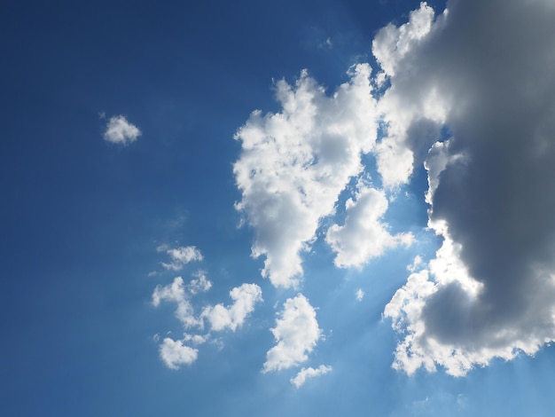 Vue à bas angle des nuages dans le ciel bleu