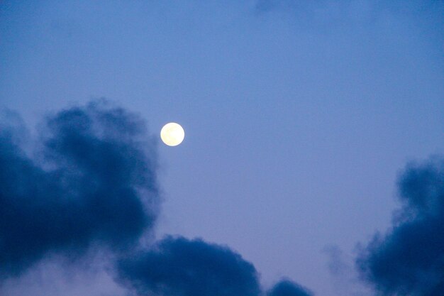 Photo vue basse de la lune dans le ciel