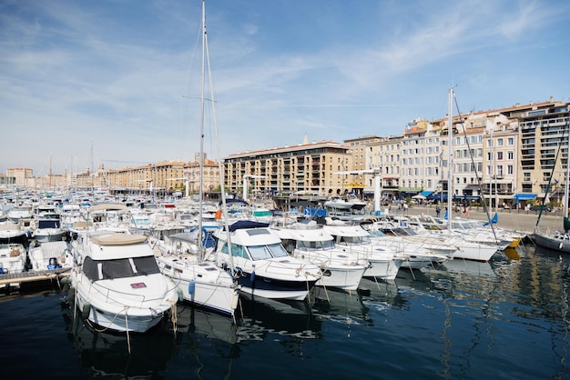 Photo vue des bateaux debout à marseille