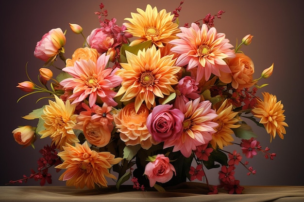 Vue d'un beau bouquet de fleurs