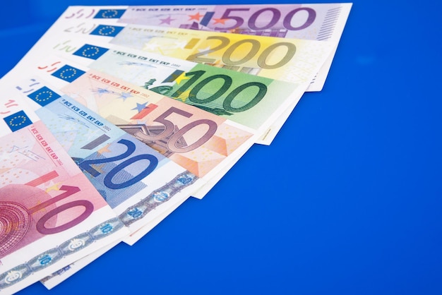 Vue des billets en papier