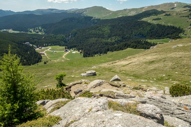 Vue, de, bucegi, montagnes, roumanie