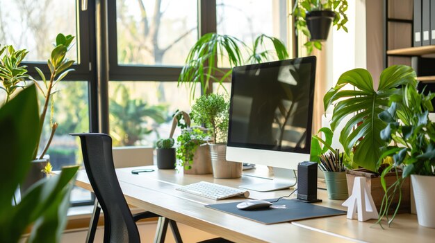 Une vue d'un bureau moderne