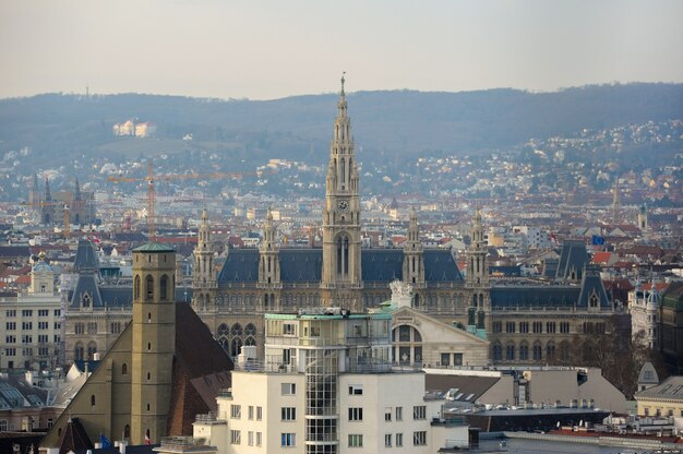 Une vue de la capitale autrichienne Vienne d'en haut.